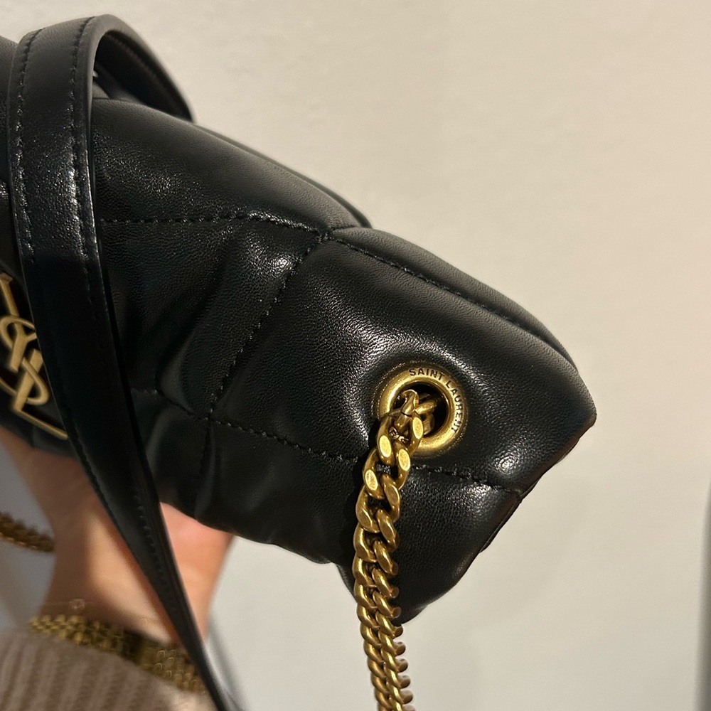 Yves Saint Laurent Black Leather Toy Puffer Bag with Gold Chain - Picture 7 of 10